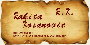 Rakita Kosanović vizit kartica